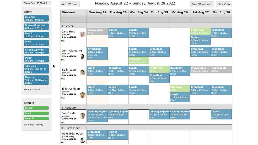 Staff Scheduling for Restaurants & Bars | Free Restaurant Management Software