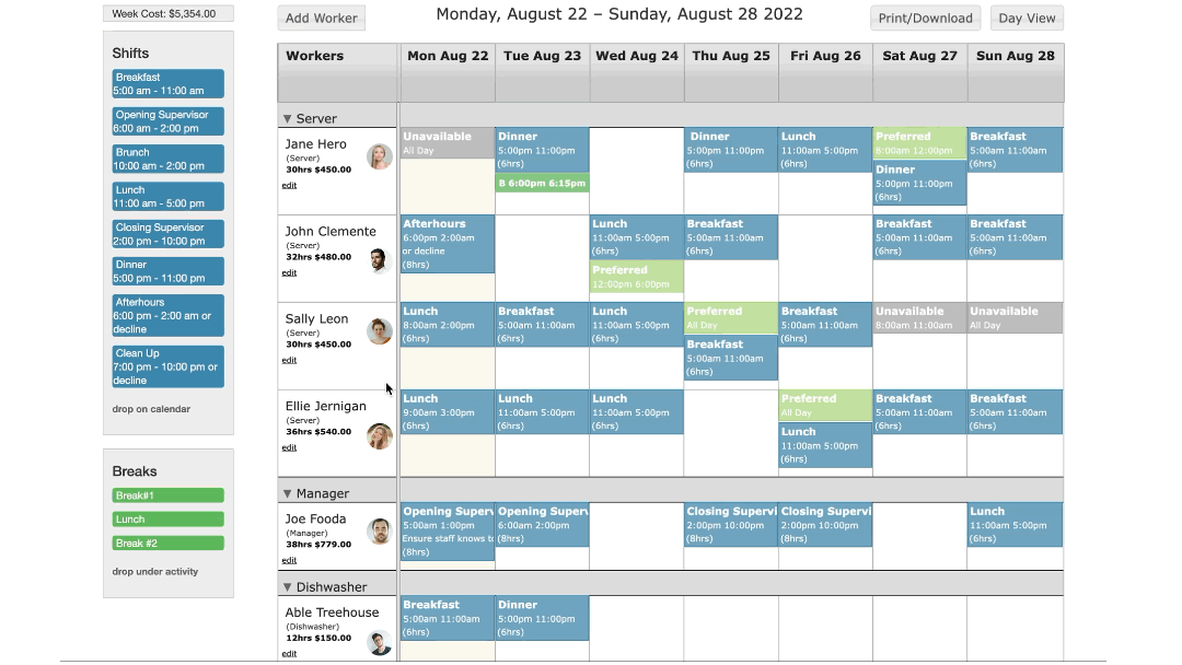 Staff Scheduling for Restaurants & Bars | Free Restaurant Management Software