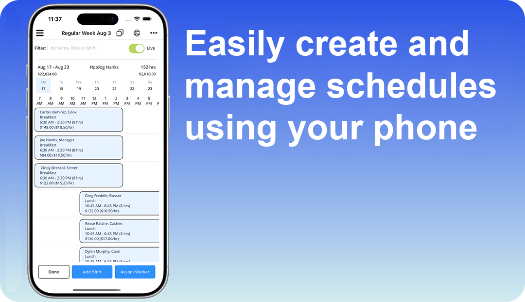 Easily create and manage schedules using your phone